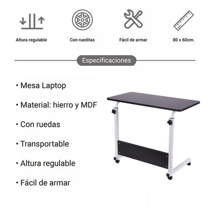 Escritorio Móvil de Altura Ajustable con Llantas Aquila