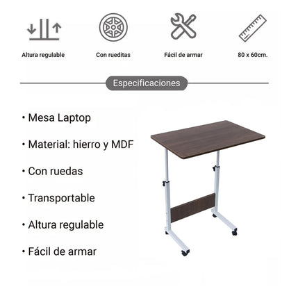 Escritorio Móvil de Altura Ajustable con Llantas Aquila