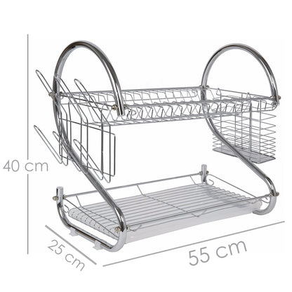 Escurridor Aquila 2 Niveles Acero cromado Mod 22 Plata