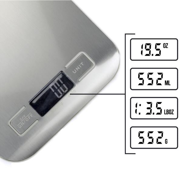 Bascula Cocina Digital 5 Kg Modelo Gamma Plata