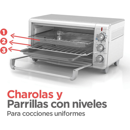 Horno con Freidora B+D 8 Rebanadas extra ancho Plateado