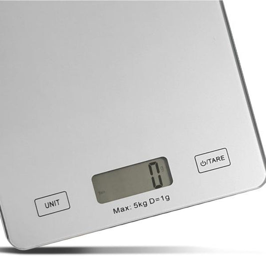 Bascula de Cocina Ommega Digital 5 Kg Plata