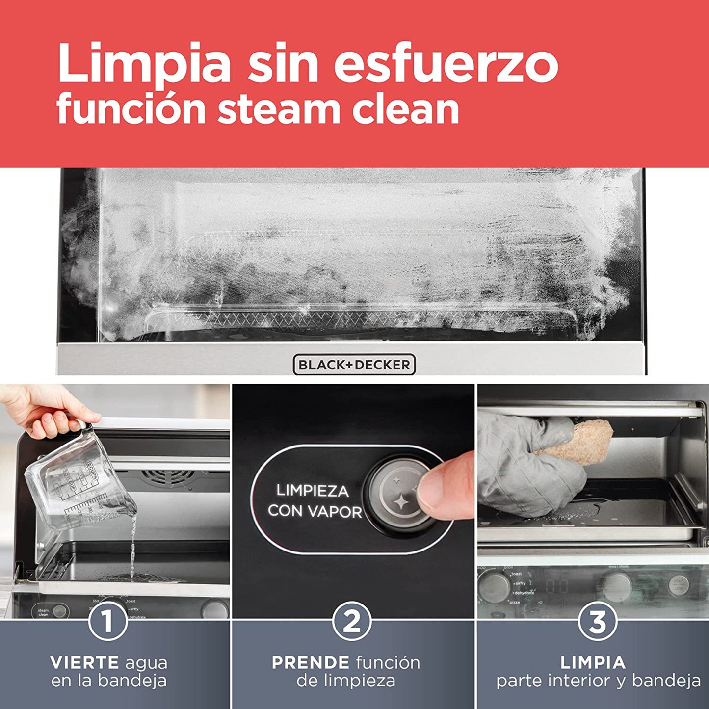 Horno Freidora B+D 19 L  Mod. TOD6020B-LA 8 Funciones