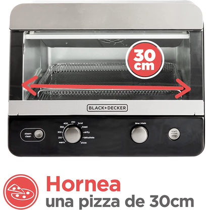 Horno Freidora B+D 19 L  Mod. TOD6020B-LA 8 Funciones