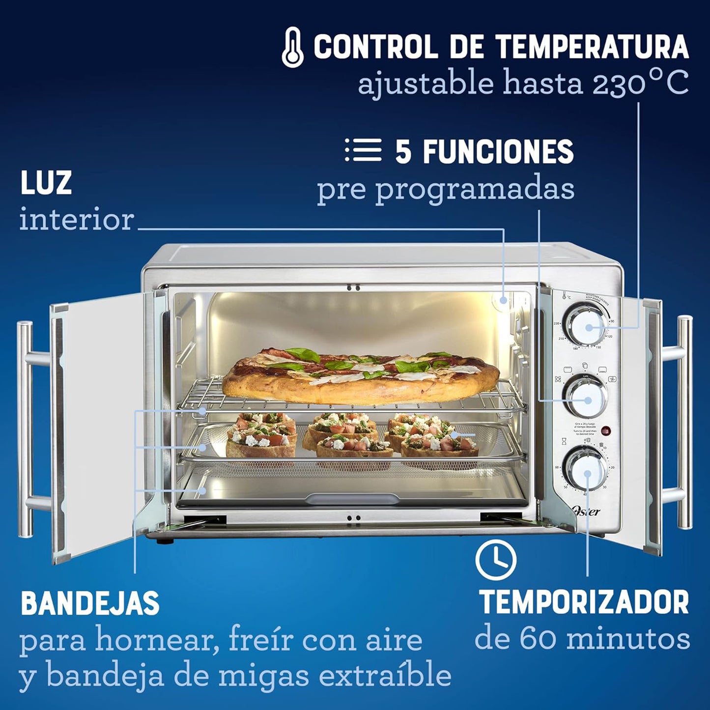 Horno Oster con Freidora de Aire Estilo Frances