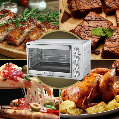 Horno Rostizador de Convección ALMA 33L Doble Rejilla 1500W