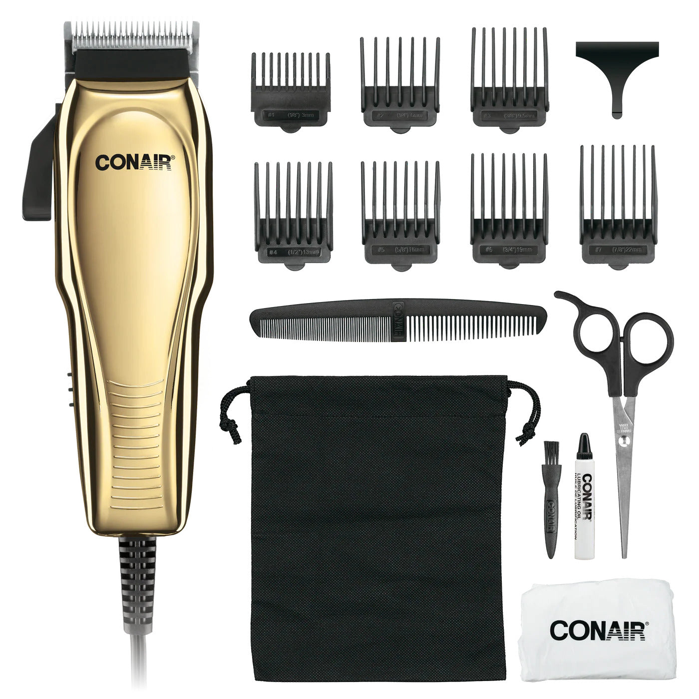 Juego de peluquería Conair 15 piezas Cromado Dorado HC227ES