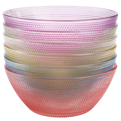 Juego de 6 Bowls de Cristal Multicolor de 250 ML