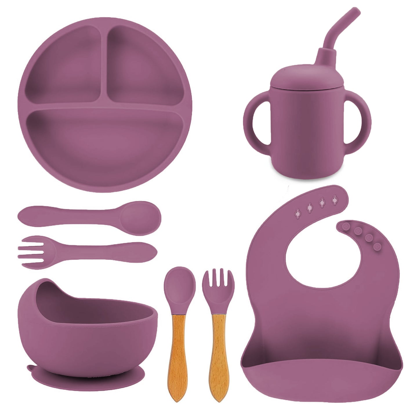 Juego de babero y accesorios de silicón Aquila baby