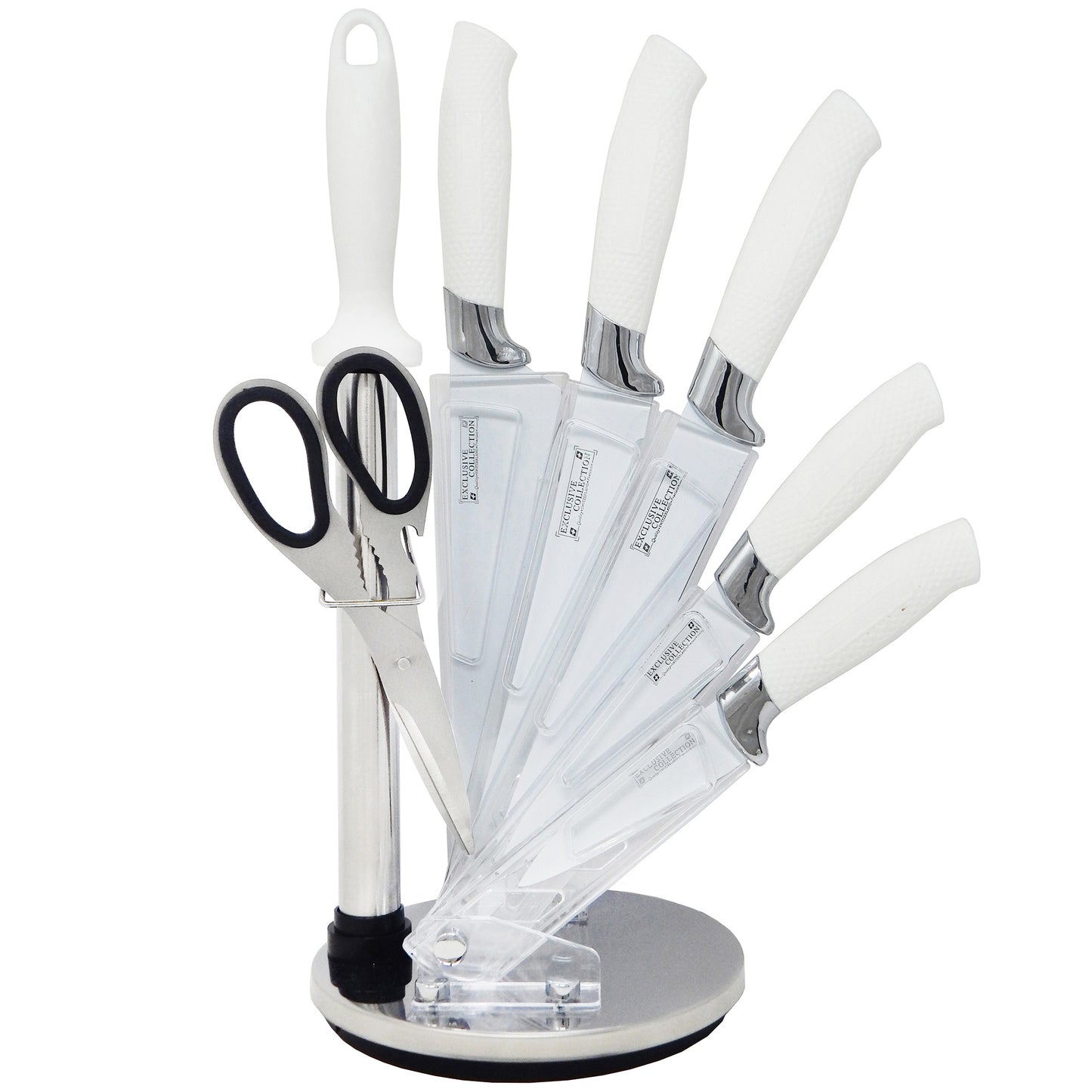 Juego de Cuchillos con Base Exclusive Collection Blanco