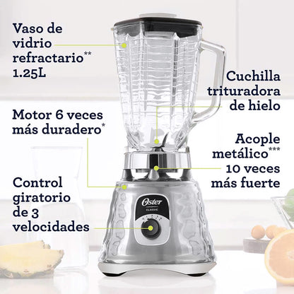 Licuadora Oster Clásica Rotary 3 Velocidades Plata