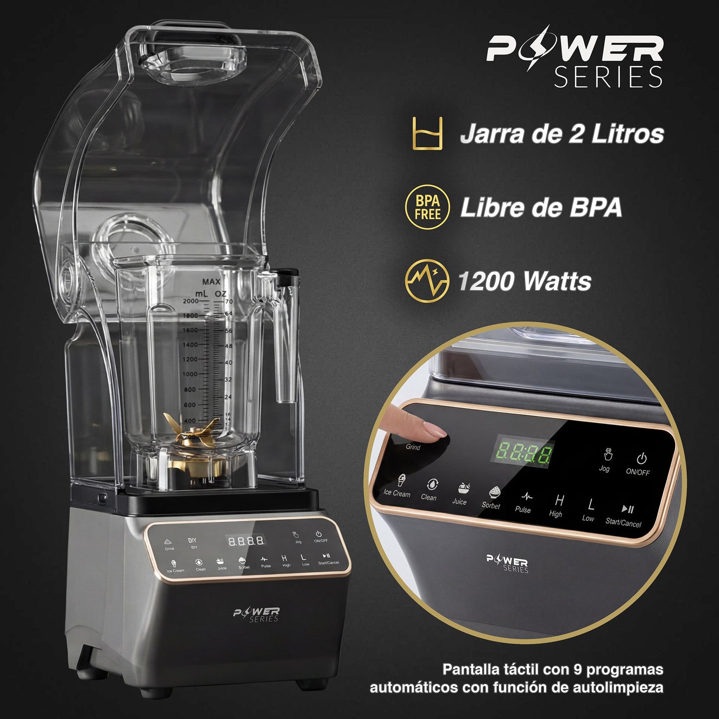 Licuadora Profesional Gabinete ALMA 2 L 1200W POWER SERIES