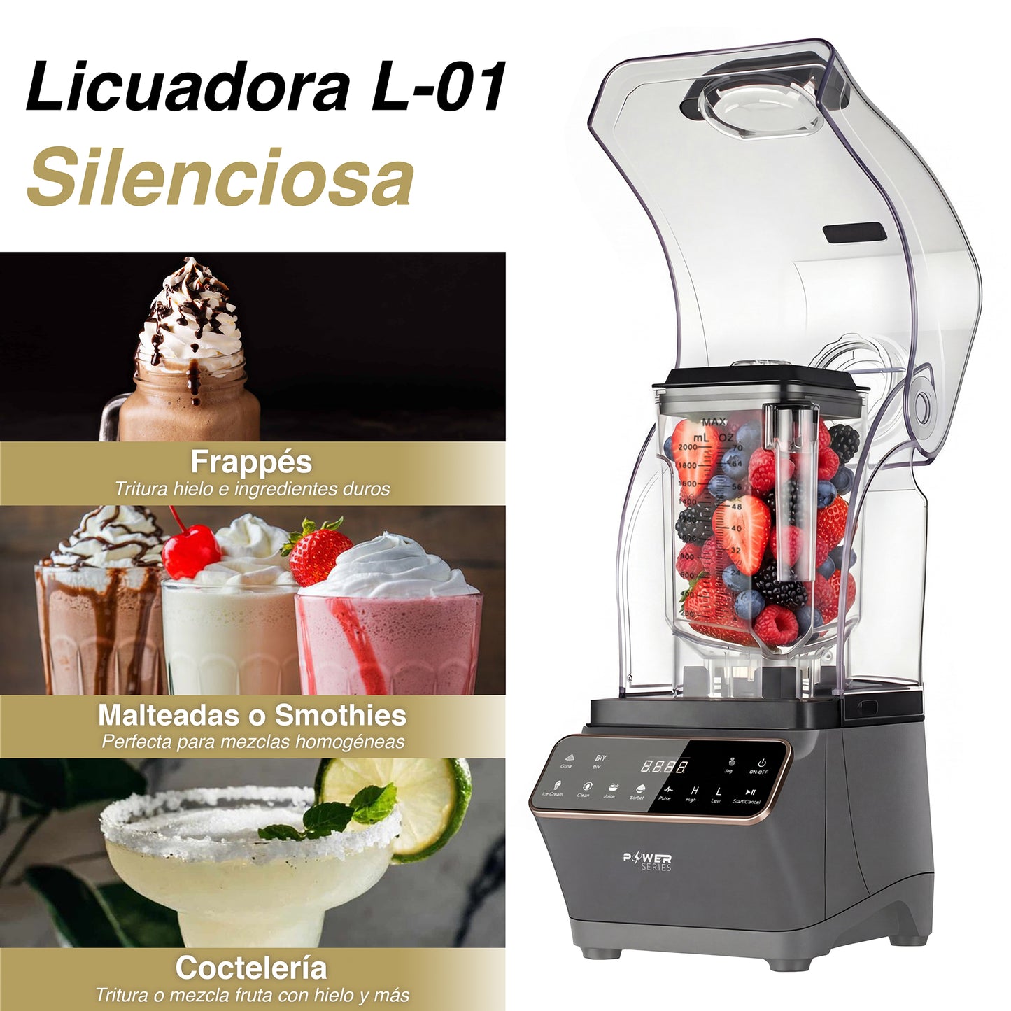 Licuadora Profesional Gabinete ALMA 2 L 1200W POWER SERIES