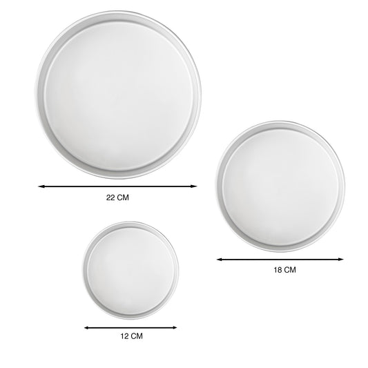 Set de 3 Moldes para Pastel Redondos 12/18/22 cm de Aluminio Aquila