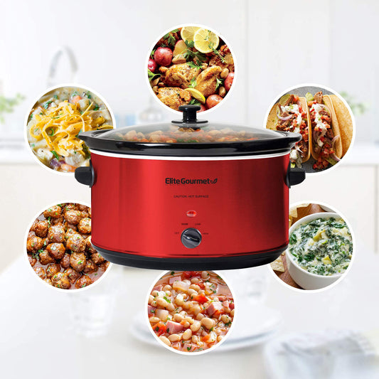 Olla Cocción Lenta Elite 8.5Q Roja