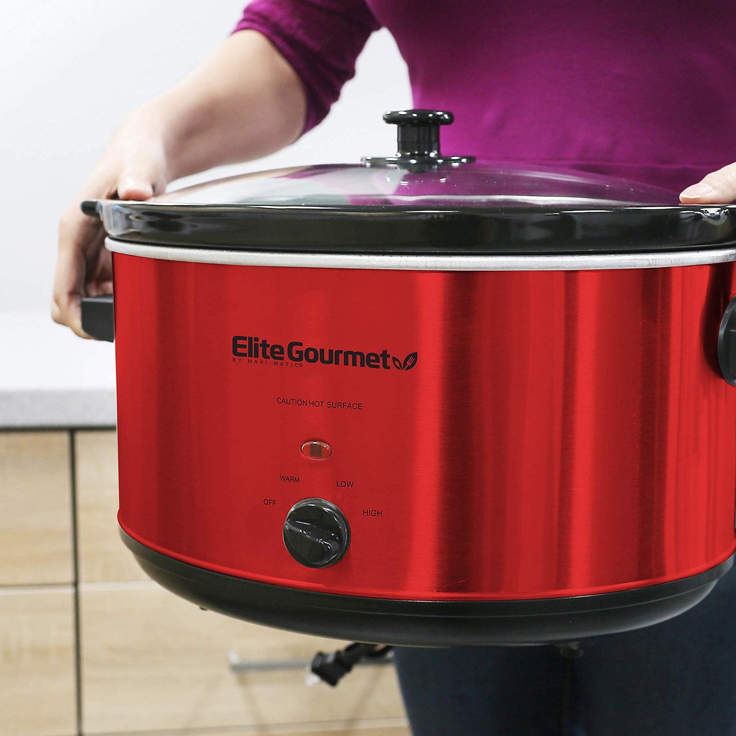 Olla Cocción Lenta Elite 8.5Q Roja