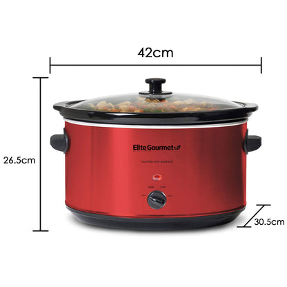 Olla Cocción Lenta Elite 8.5Q Roja