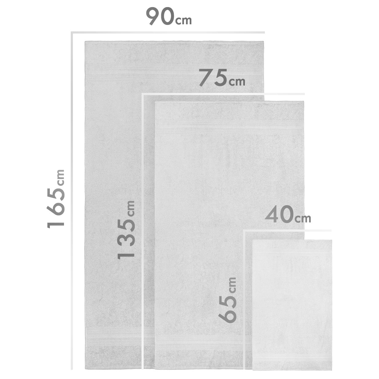 Paquete de 3 Toallas de Baño Gris