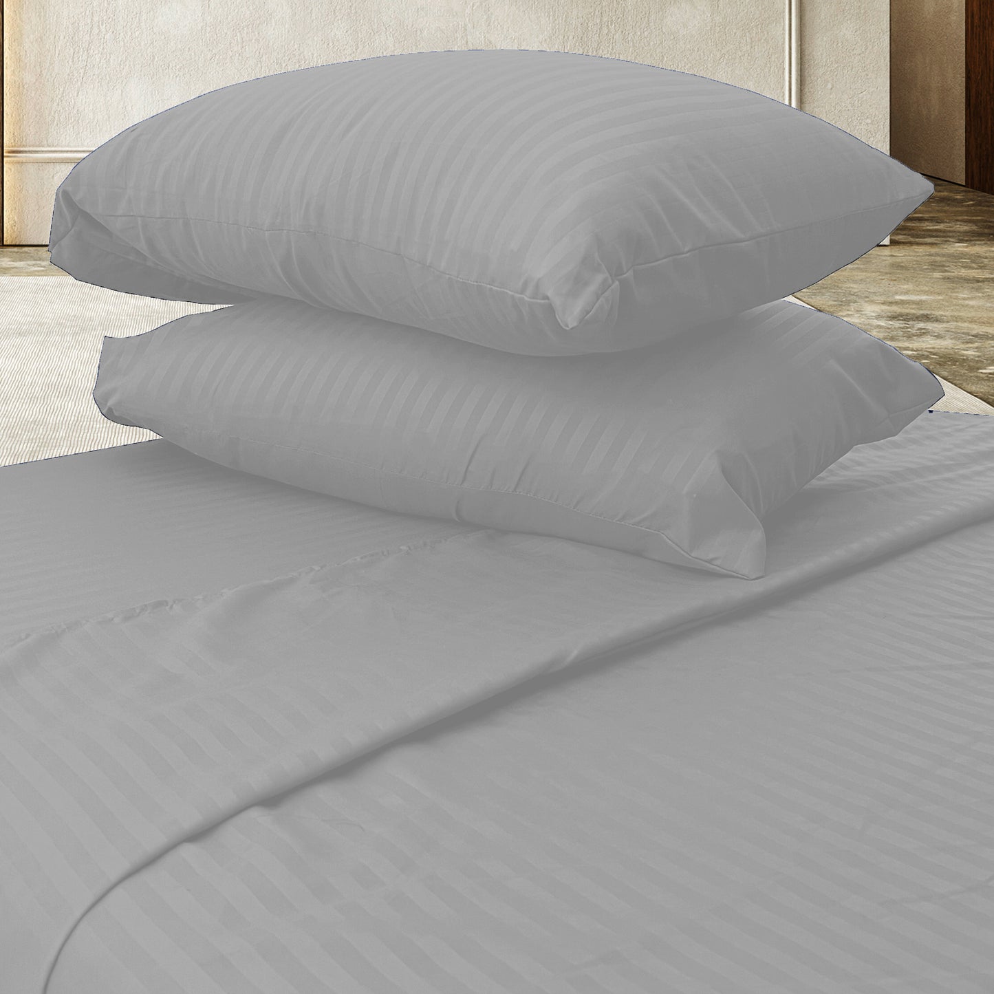 Juego de sabanas tacto seda King Size 4 piezas