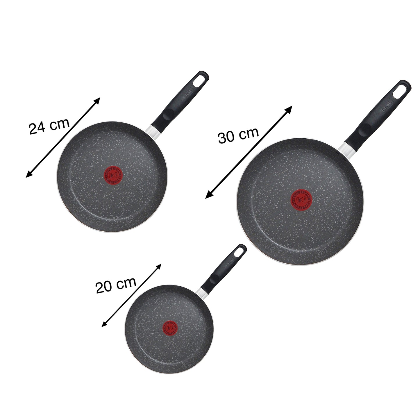 Juego de 3 Sartenes Gris T-Fal Elemental Stone