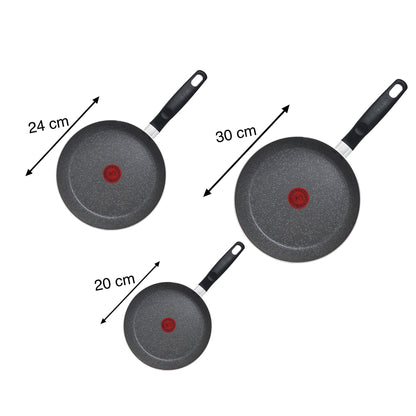 Juego de 3 Sartenes Gris T-Fal Elemental Stone
