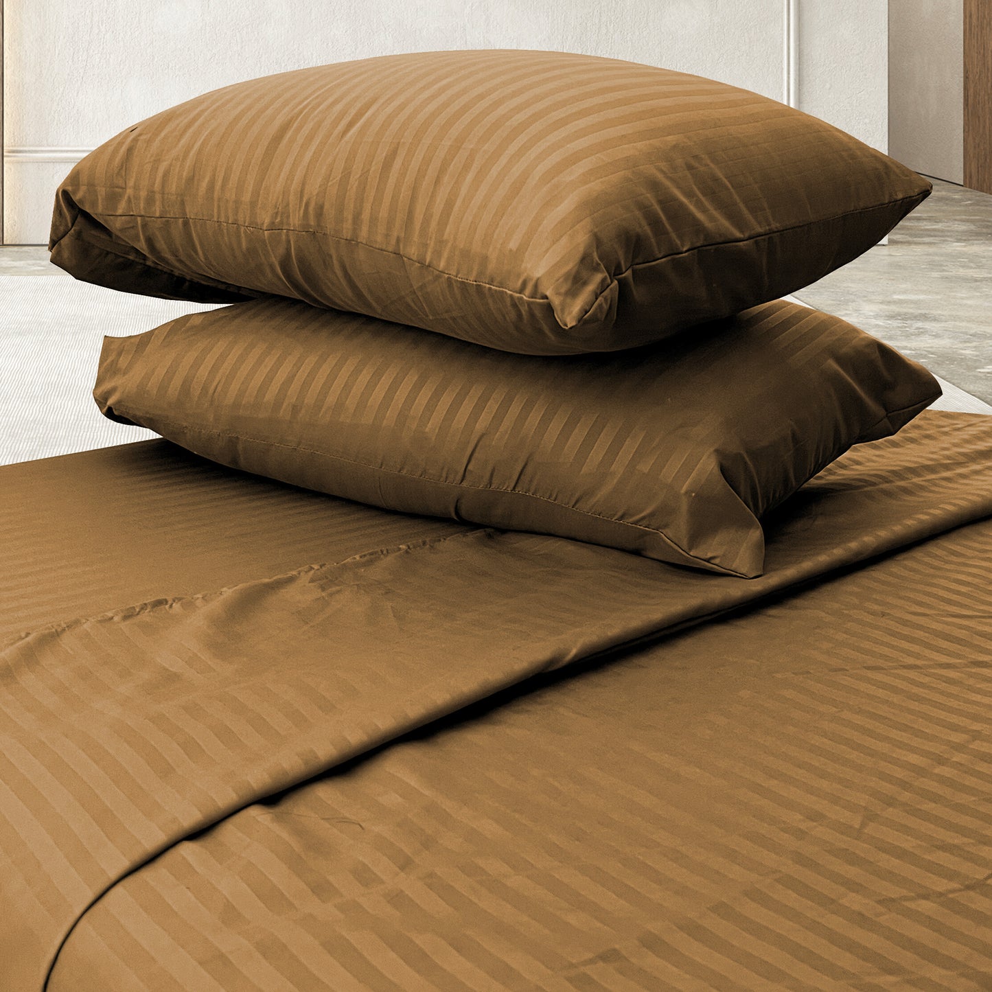 Juego de sabanas tacto seda King Size 4 piezas