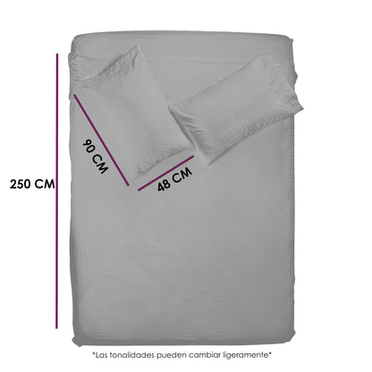 Juego de sabanas tacto seda King Size 4 piezas