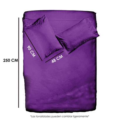 Juego de sabanas tacto seda King Size 4 piezas