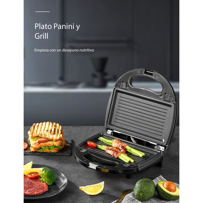Sandwichera Aicok 3 en 1 con Placas Intercambiables