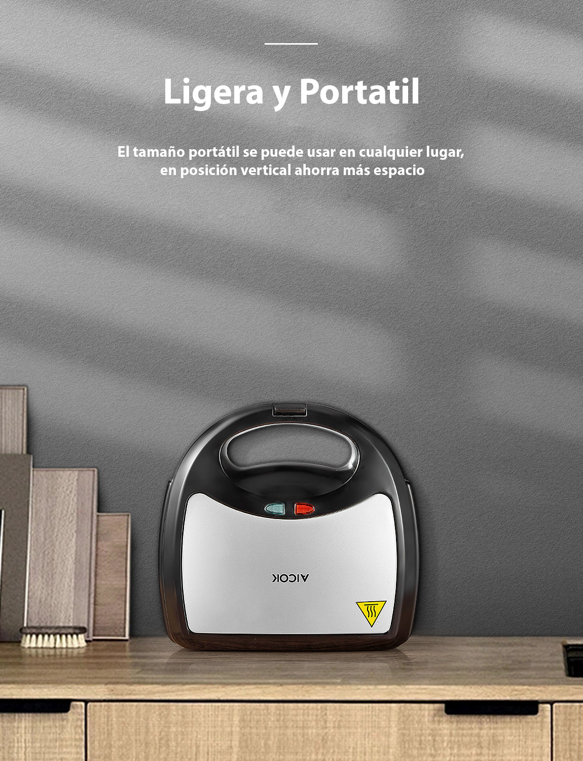 Sandwichera Aicok 3 en 1 con Placas Intercambiables