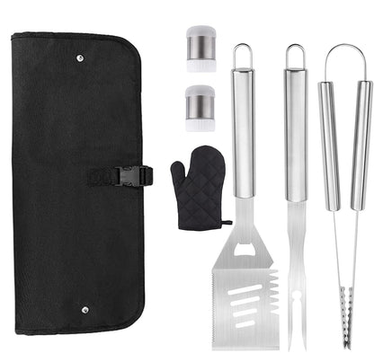 Delantal con Utensilios de Asador de Acero Inoxidable 2 en 1